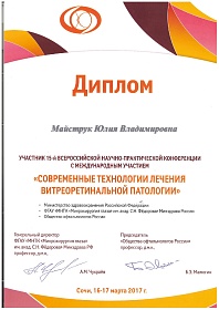 Диплом конференции, 2017