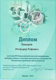 Диплом участника конференции, 2013