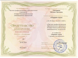 Диплом об окончании колледжа, 2024