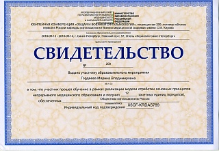 Свидетельство участника конференции, 2018