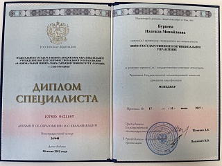 Диплом специалиста, 2015